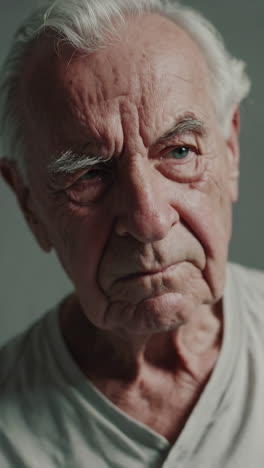 portrait of an elderly man experiencing distress or pain