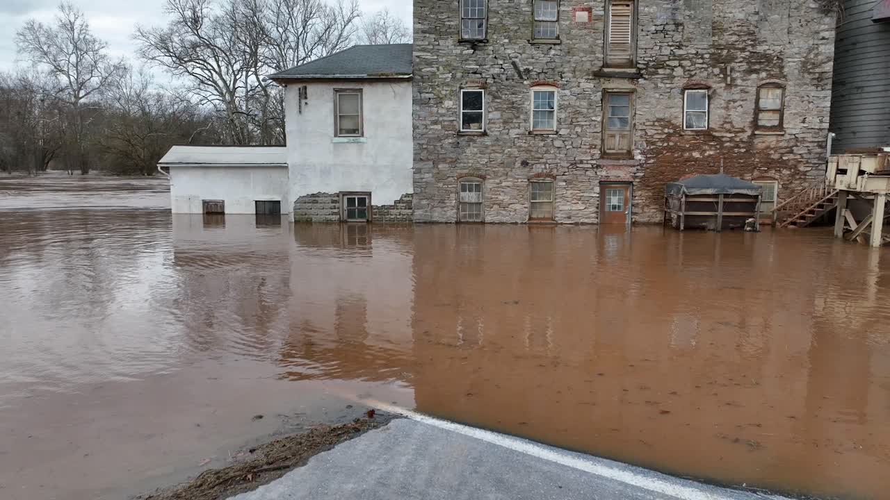 Flooded street in USA