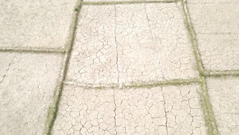 cracked dry land, drought concept. aerial drone view