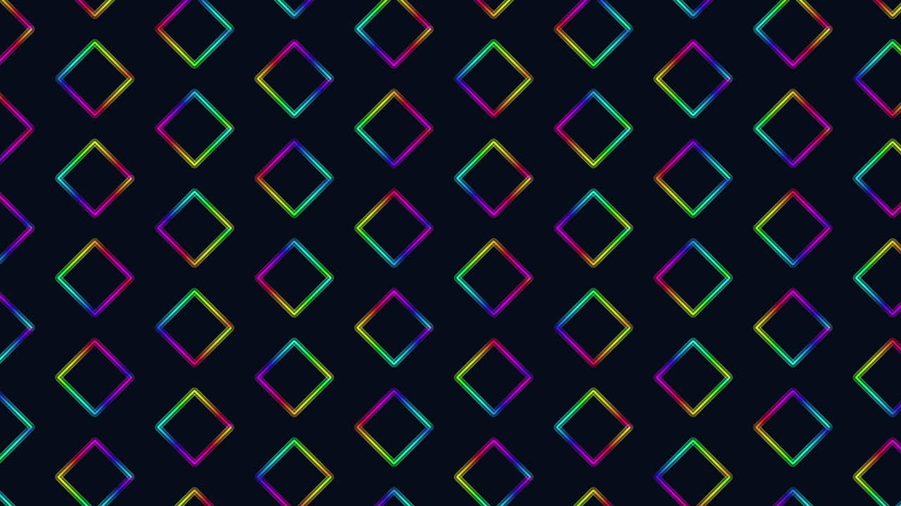 An abstract black and white diamond pattern with colorful diamonds in red, green, and blue hues. The pattern showcases variously sized and shaped diamonds on a dark background