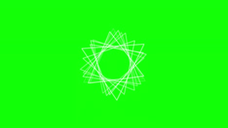 green background and multiple moving triangles