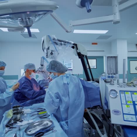 group of surgeons in operating room