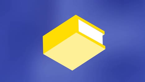 digital animation of multiple yellow books icons floating against blue background