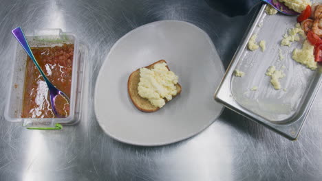 the chef makes avocado toast presentation