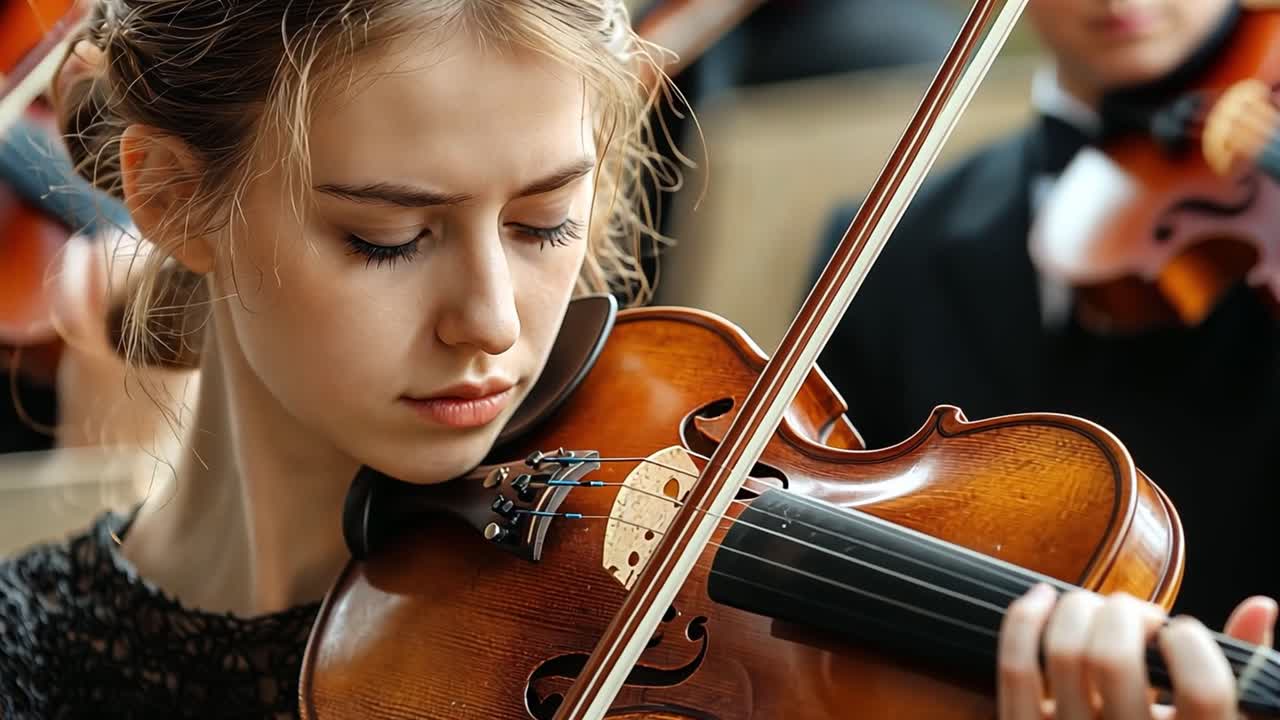 una mujer tocando el violin