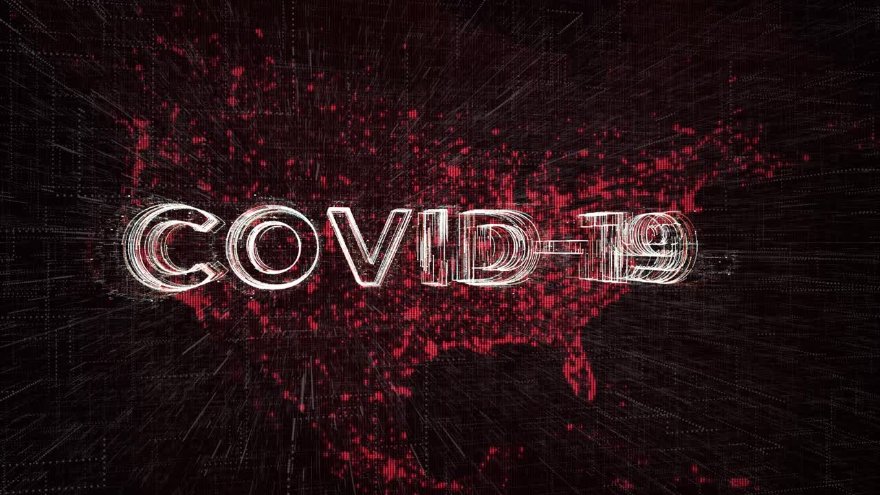 Concept infografico Covid-19 per gli USA, animazione motion graphic della pandemia.