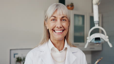 portrait of a smiling dentist in her office