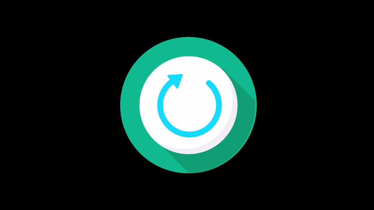 Animated Refresh or Reload Icon on Black Background