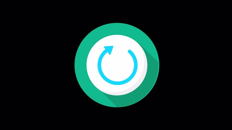 Animated Refresh or Reload Icon on Black Background