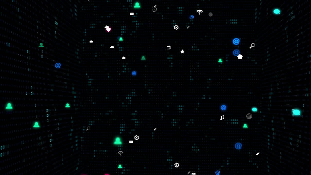 Digital Network of Icons