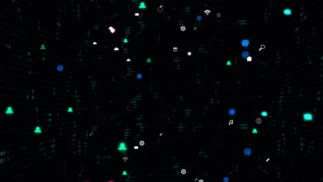 digital network of icons