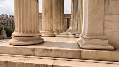 shot of ancient greek building with pillars