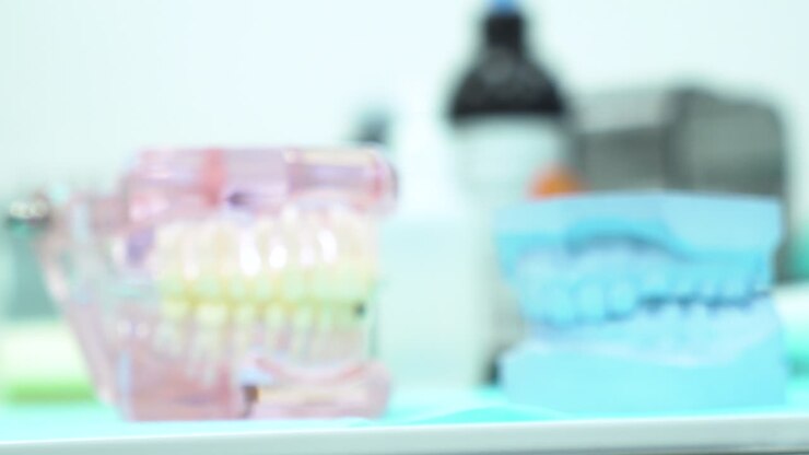 Modelli dentali in un laboratorio