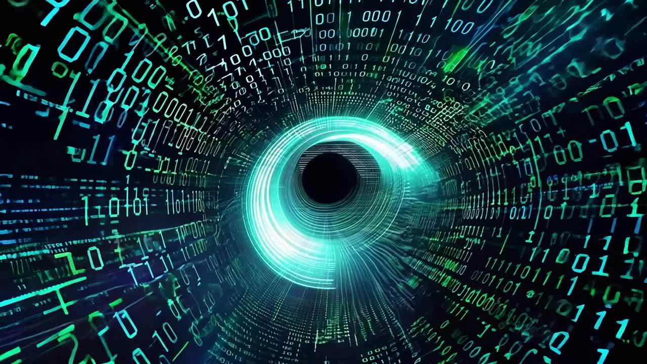 Digital Tunnel of Binary Code