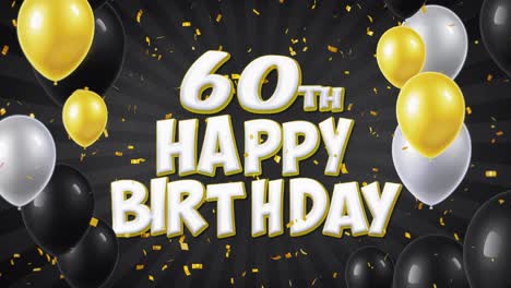 60th happy birthday graphic design