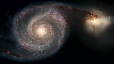4k nasa cinemagraph collection - m51 вихревая галактика с спутником.