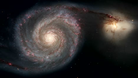 4k nasa cinemagraph collection - m51 whirlpool galaxy with companion.