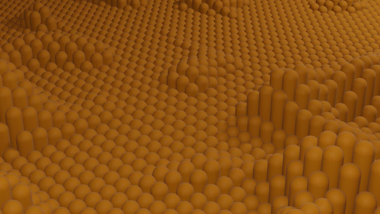 movimiento redondo de formas 3d naranja onduladas. animación gráfica de movimiento simple en bucle