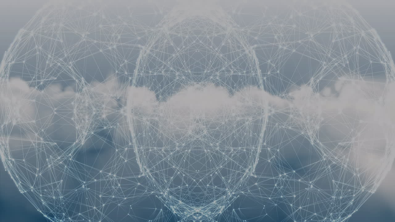 파란 하늘의 구름에 대한 연결 네트워크의 지구