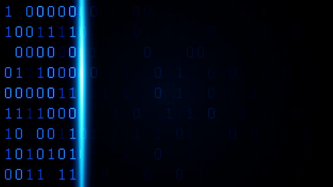 Abstract digital binary data scan loop background