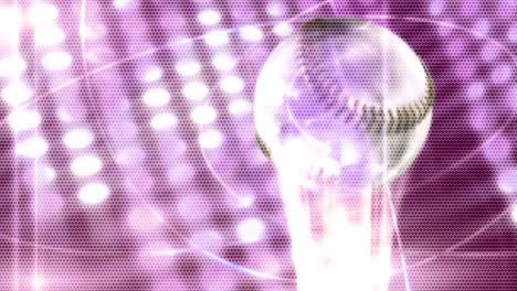 abstract baseball image with purple lights and dots