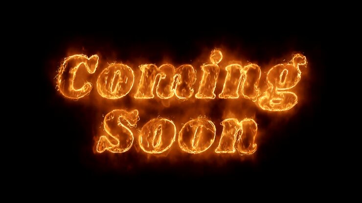 Coming Soon Word Hot Animated Burning Realistic Fire Flame Loop.