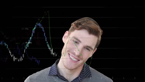 Animación-Del-Procesamiento-De-Datos-Sobre-Un-Hombre-De-Negocios-Caucásico-Sonriente