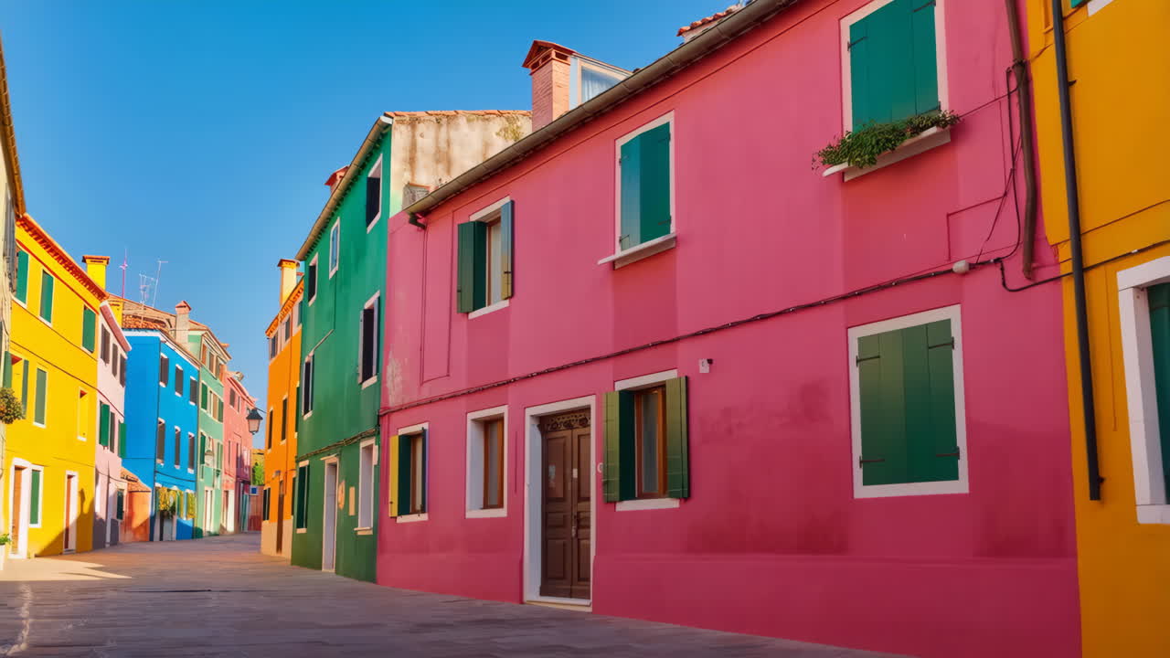 Vibrant Colorful Houses in Burano, Italy
