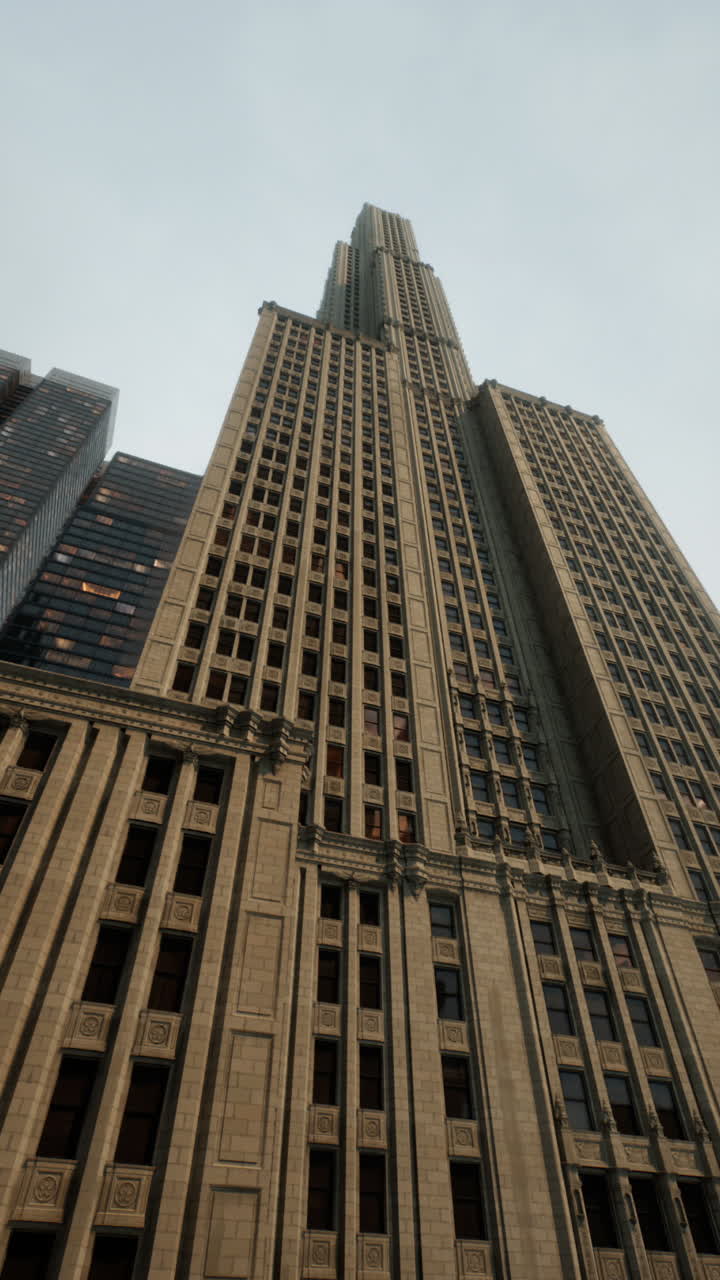 un rascacielos alto en la ciudad