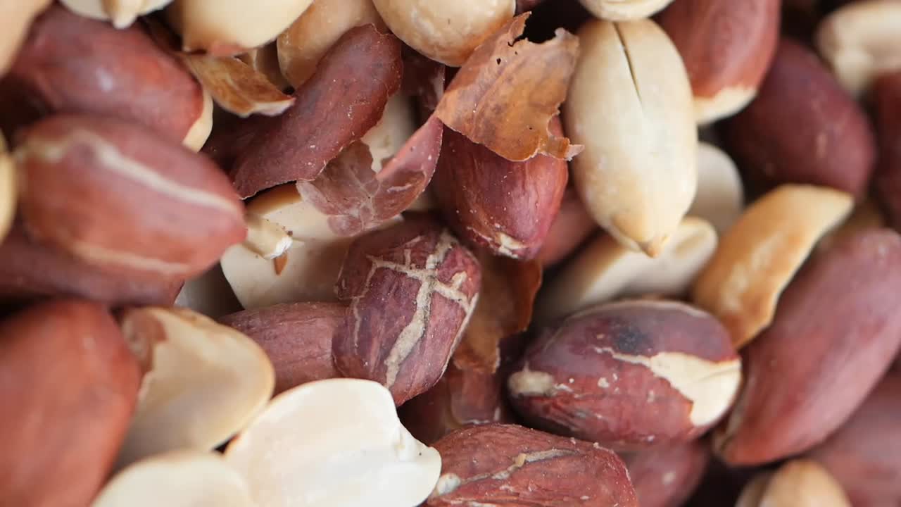 Close-up of mixed roasted peanuts