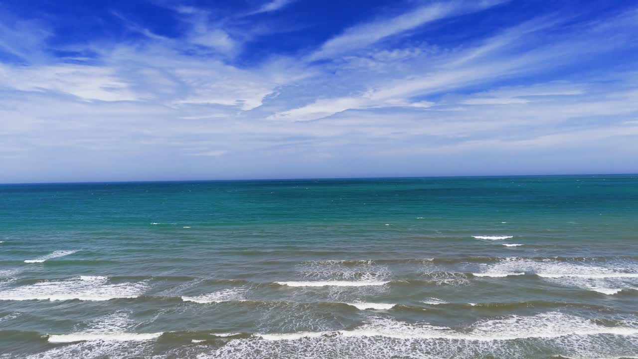 Aerial View Jib of the Sea and the Waves in Lam Dong