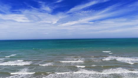 aerial view jib of the sea and the waves in lam dong