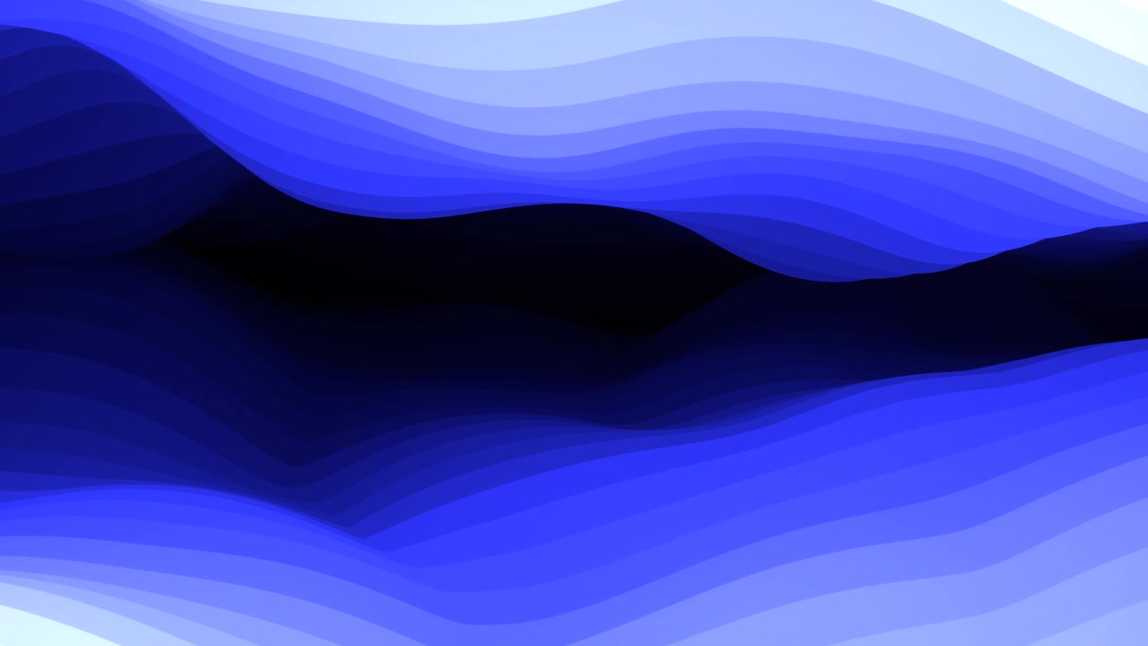 Abstract Deep Blue and Black Layered Wavy Flowing Background