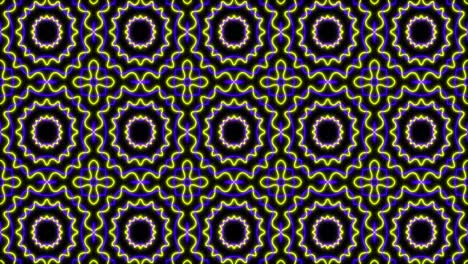 animation of kaleidoscope neon pattern moving in hypnotic motion on seamless loop