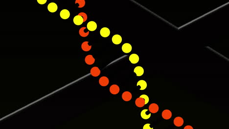 animación digital de la estructura del adn girando contra líneas blancas en fondo negro