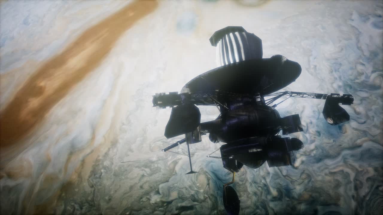 la nave espacial galileo en órbita alrededor de júpiter