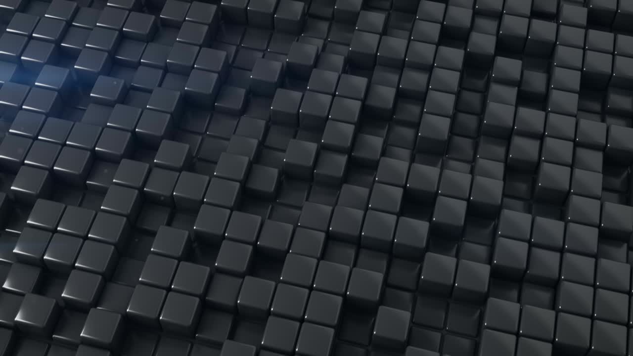Gray glossy cubes seamless loop 3D render animation