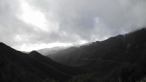 time lapse motion fast storm clouds clearing over the santa ynez mountains above ojai california