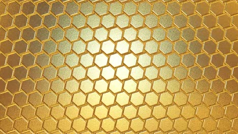 mosaico de fondo dorado. pared poligonal dorada de hexágono