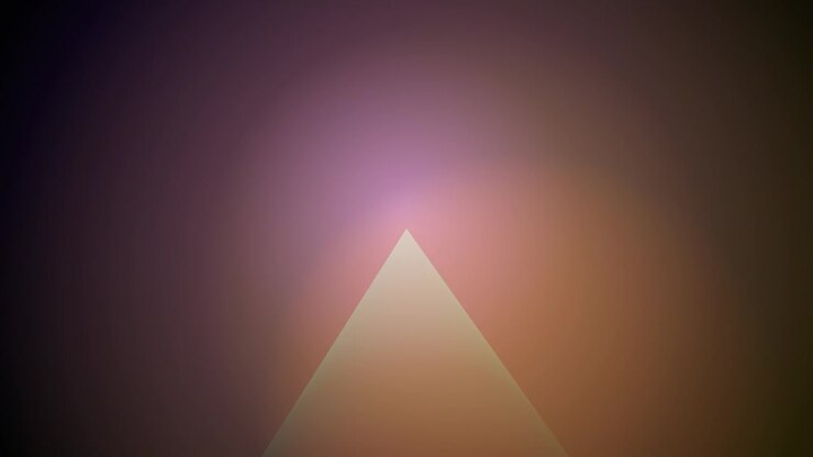 Abstract Geometric Triangle Shape Emerging from Dark Gradient Background