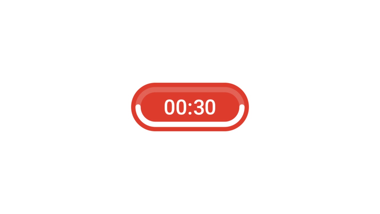 Sixty Second Countdown Timer on White Background