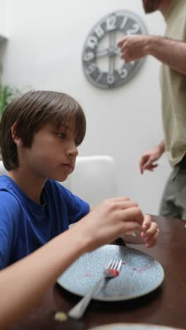 child upset during meal