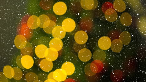 nieve cayendo y luces de navidad