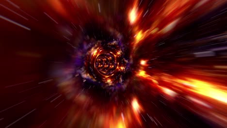 беспрерывная петля многоцветная гиперпространственная деформация скорость космический полет через пространственно-временный туннель червоточины абстрактный яркий блеск текущий энергетический вихрь 4k 3d петля научная фантастика межзвездные космические путешествия фон