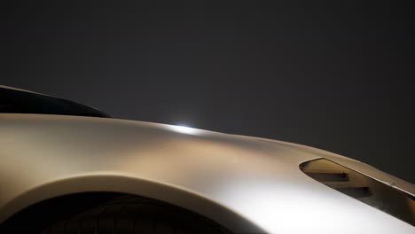 luxury sport car in dark studio with bright lights