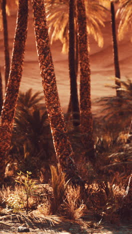 palm trees in a desert oasis