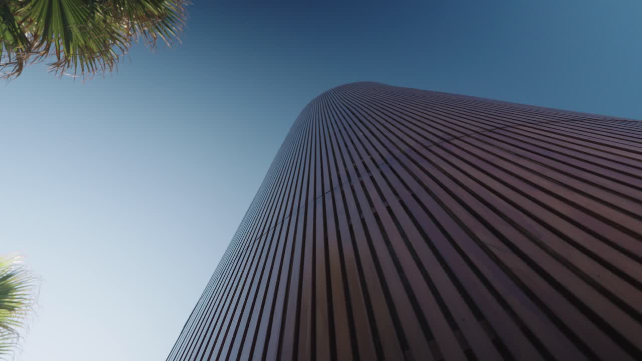 Rotating shot around a wooden side panel on a villa in Frontignan, France