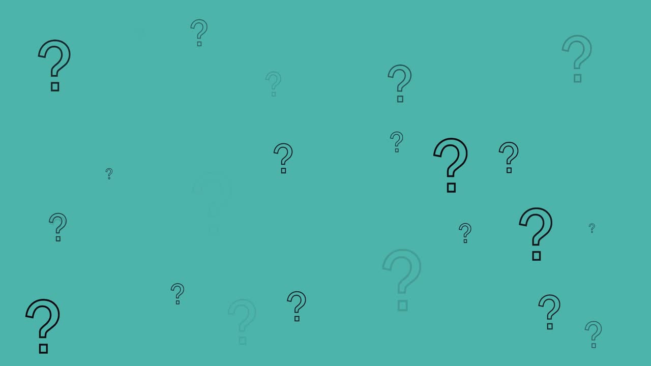 Animation of question marks on green background