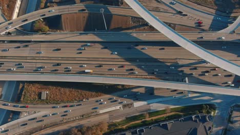 aerial of cars on 59 south freeway in houston, texas