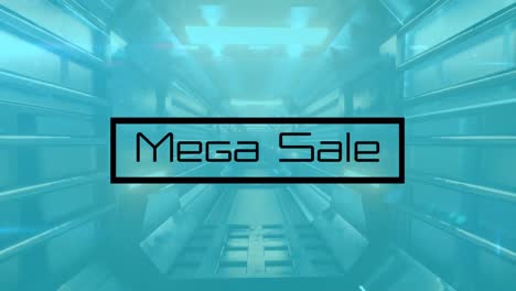 Animation-of-mega-sale-text-over-tunnel